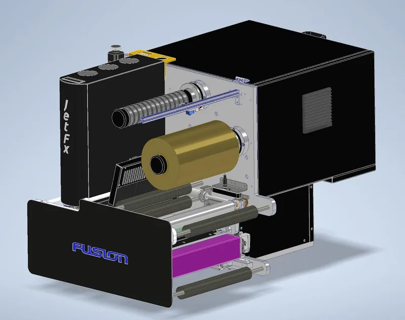 JetFX source CAD, Inventor assembly with material colour coding