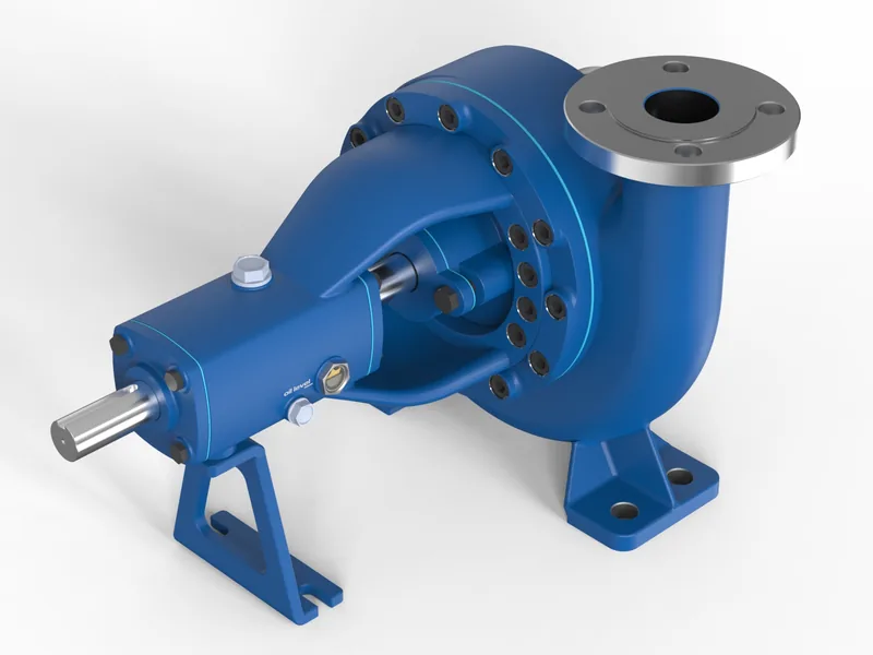 End-suction centrifugal pump 3D rendering