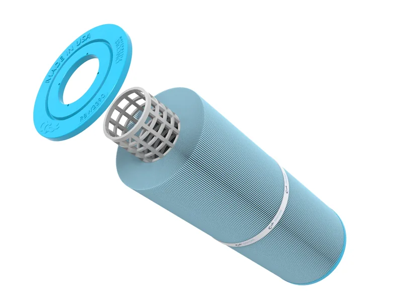 Pleated filter cartridge 3D rendering