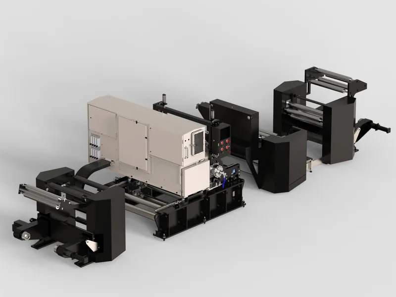 Roll-to-roll web processing machine 3D rendering