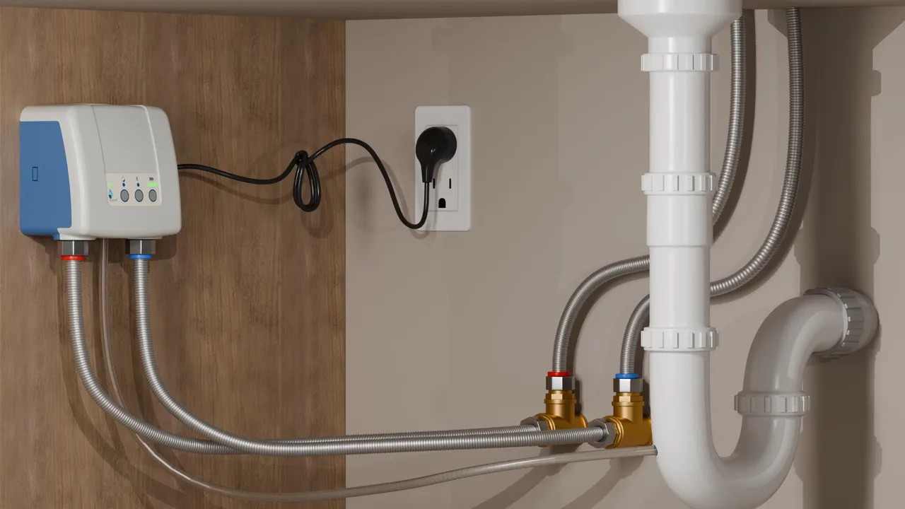Appliance installation animation, still from the 3D animation